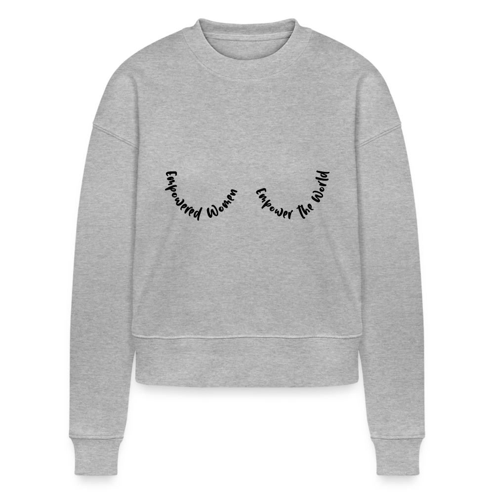 Cropped Frauen Bio-Sweatshirt CROPSTER- Empowered woman.... - Grau meliert