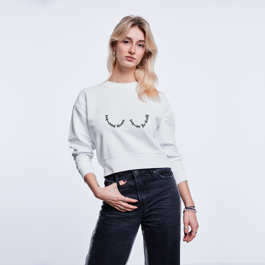 Cropped Frauen Bio-Sweatshirt CROPSTER- Empowered woman.... - Weiß